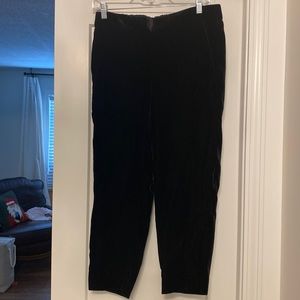 J.Crew black velvet pull-on pants